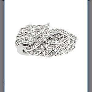 Affinity Diamond Silver Angel Wings Ring